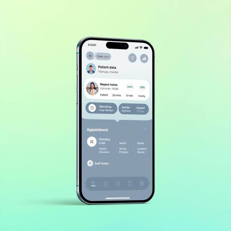 Screenshot of the 'MediTrack' mobile app interface, a healthcare application we developed, showing patient data and appointment scheduling features.