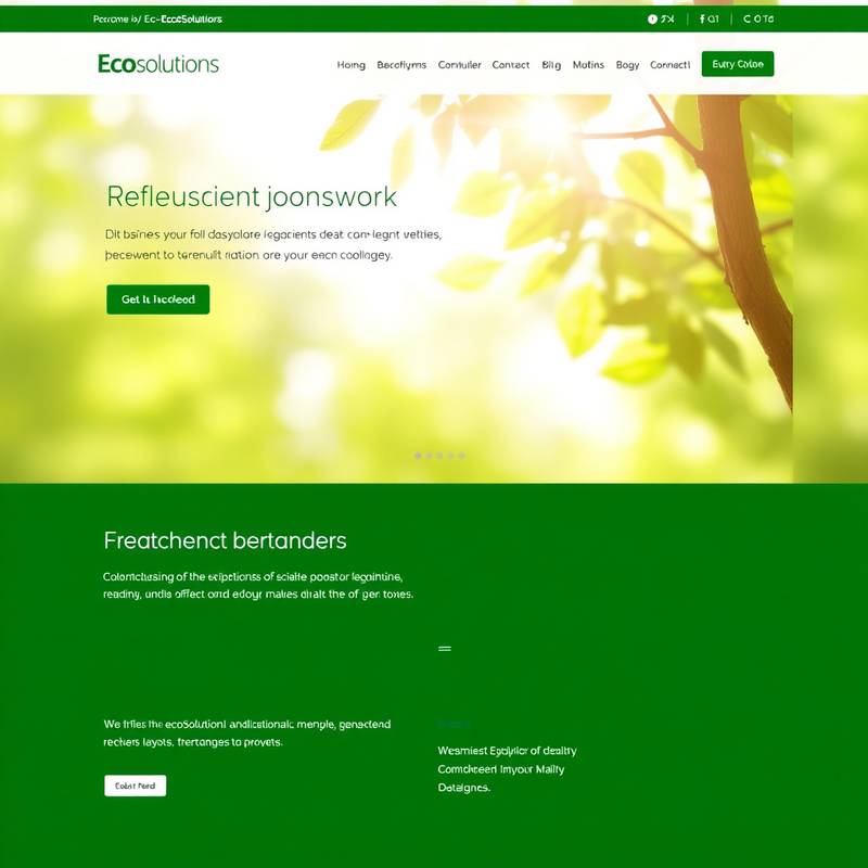 Screenshot of the website for 'EcoSolutions', a sustainable energy company